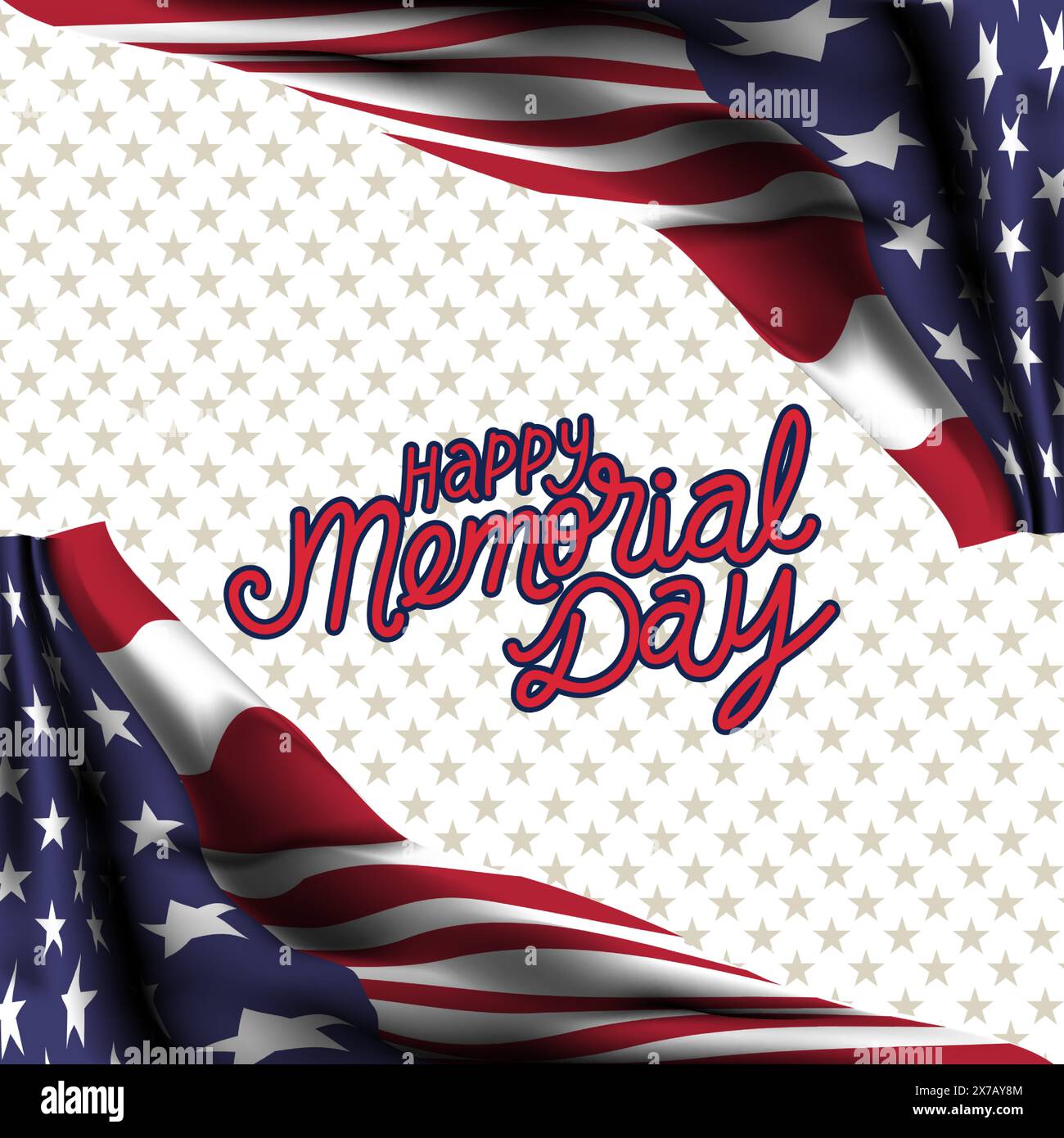Patriotic Tribute: A Vibrant Memorial Day Celebration Vector, A captivating vector art capturing the essence of Memorial Day with a dynamic display Stock Vector