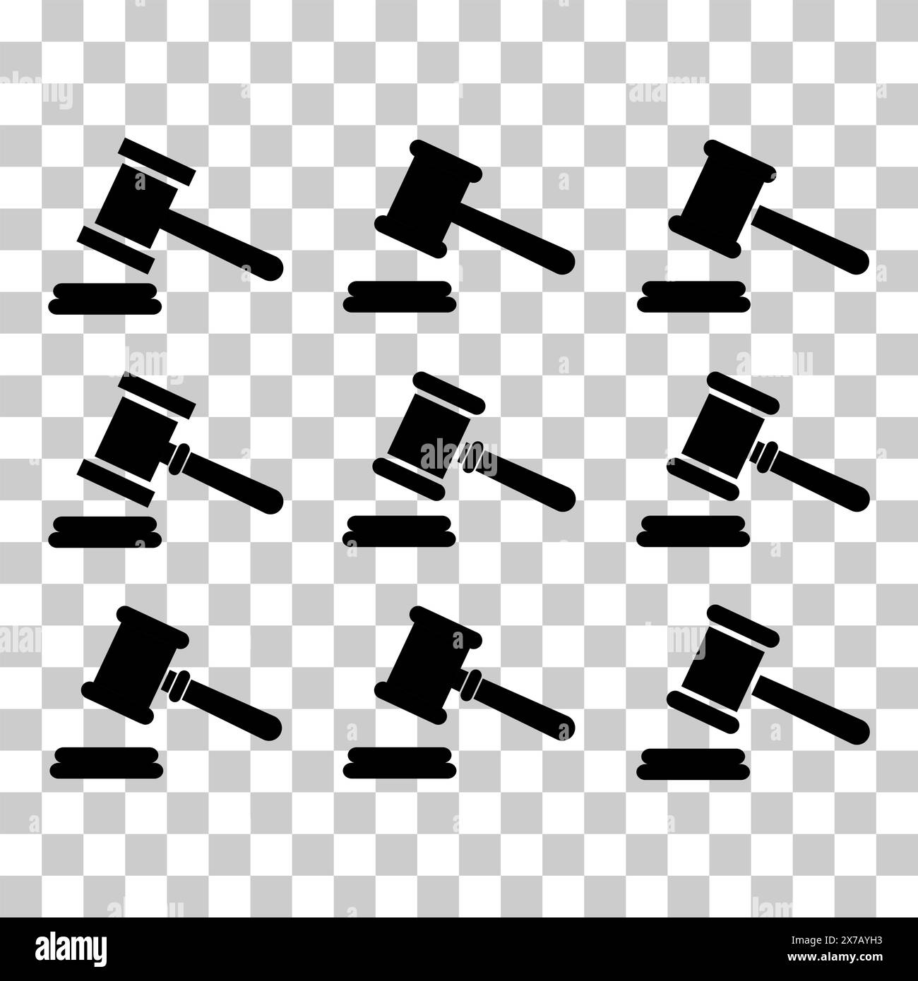 Set of Judge hammer icon, law auction symbol, justice sign vector ...