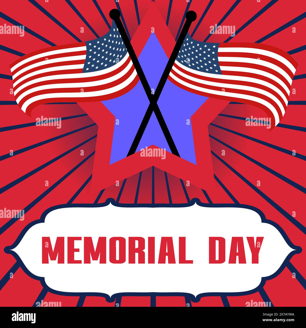 A Vibrant Commemoration of Memorial Day: Honoring the Spirit of Patriotism, In this lively depiction of Memorial Day festivities, we pay tribute Stock Vector