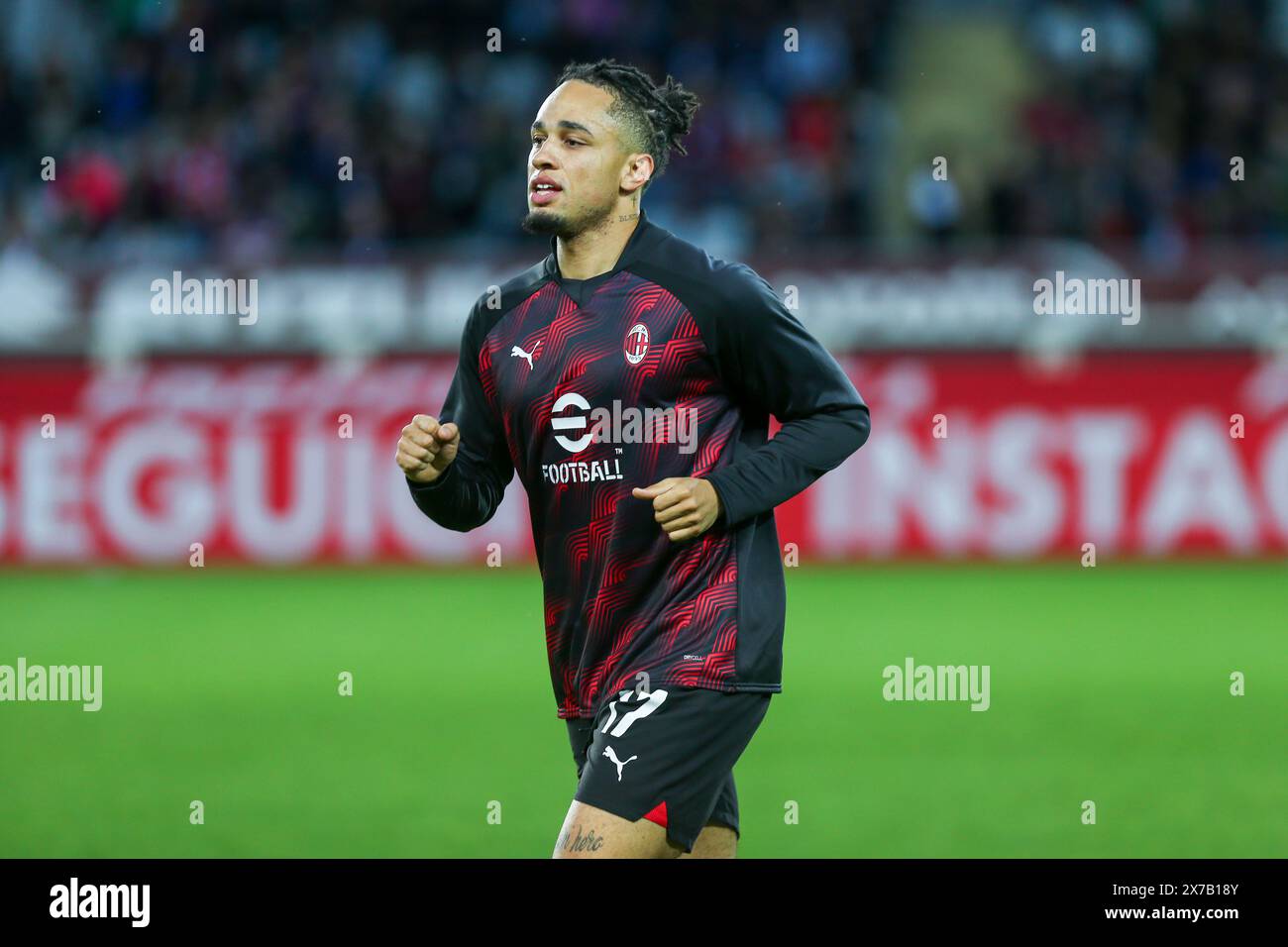 Noah Okafor of AC Milan during the Serie A match between Torino FC and AC Milan on May 18, 2024 at Olympic Grande Torino Stadium in Turin, Italy. Stock Photo