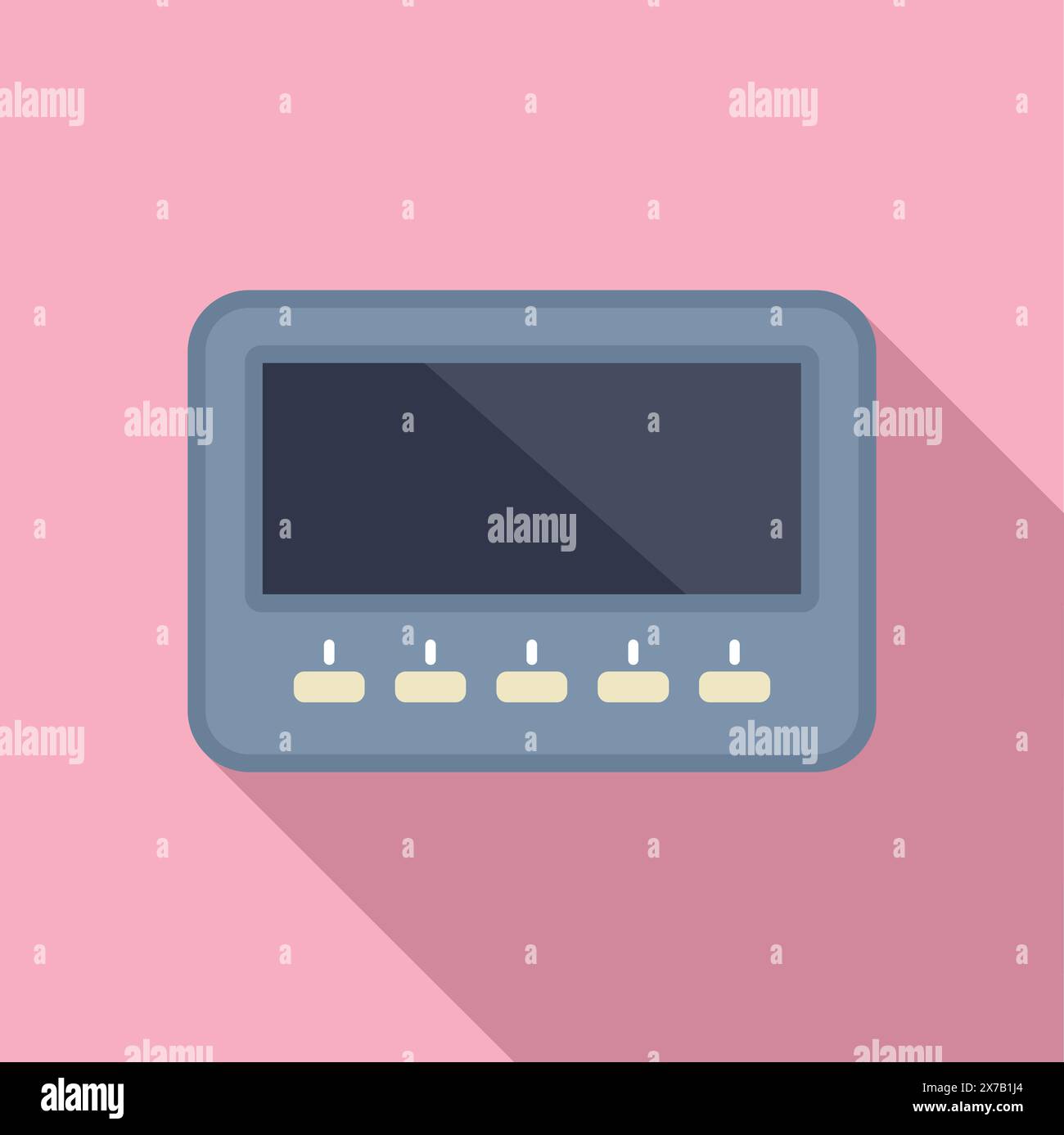 Flat design vector of a classic handheld gaming device on a pink background Stock Vector