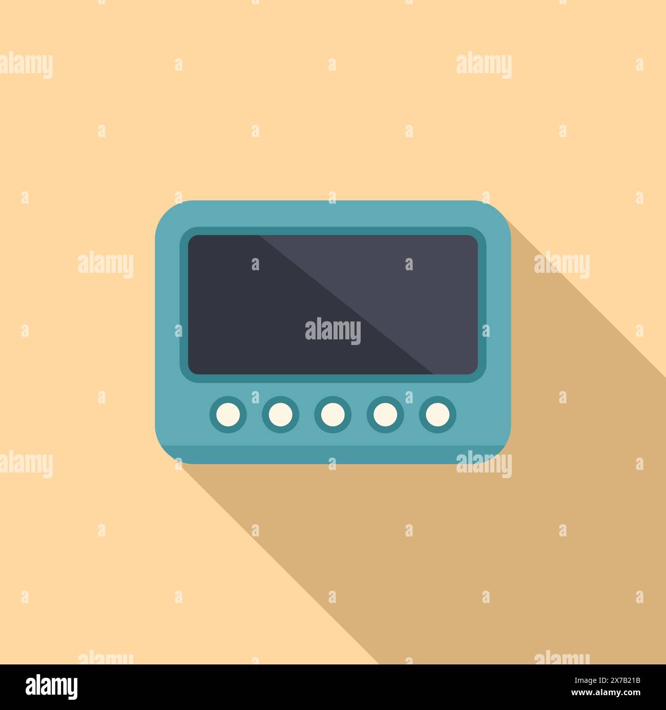 Flat design icon of a classic handheld gaming console with a simplistic ...