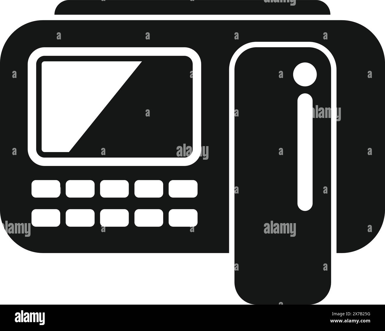 Vector illustration of a silhouettestyle telephone with answering ...