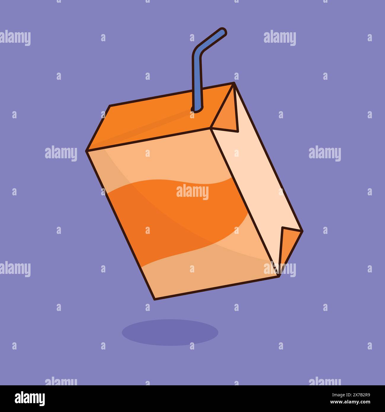 Fresh orange juice box icon. orange juice box vector illustration