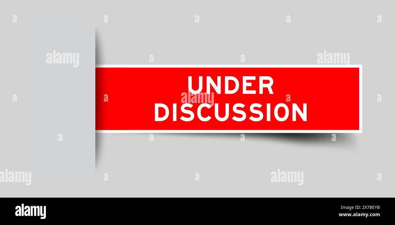 Discussion Label Issue under discussion Stock Vector Images - Alamy