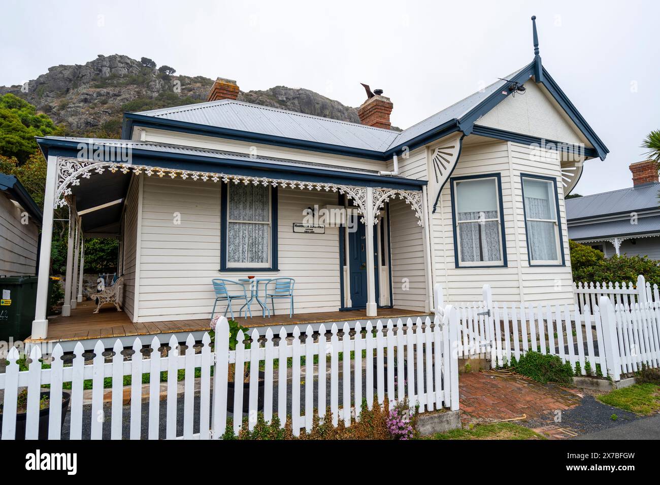Exterior view of Harbour Masters Cottage, Stanley, Tasmania Stock Photo