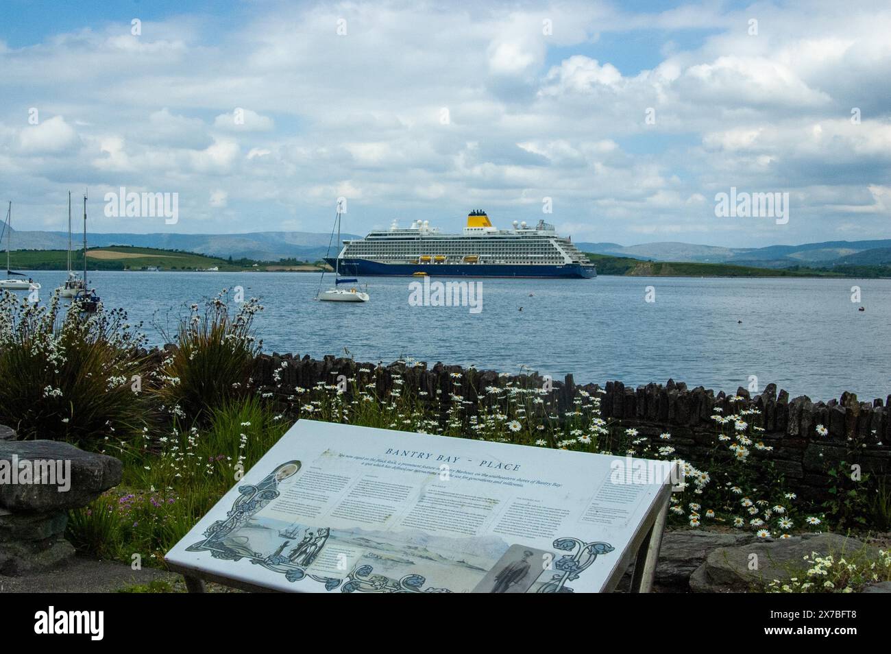 Sunday May 19, 2024, Bantry West Cork Ireland; The second of this week, Spirit Of Adventure arrived into Bantry port today. The cruise liner, carrying 800 passengers and crew set arrived at 8AM and passengers disembarked for day trips to Killarney, the Beara peninsula and around Bantry town. Credit; ED/Alamy Live News Stock Photo