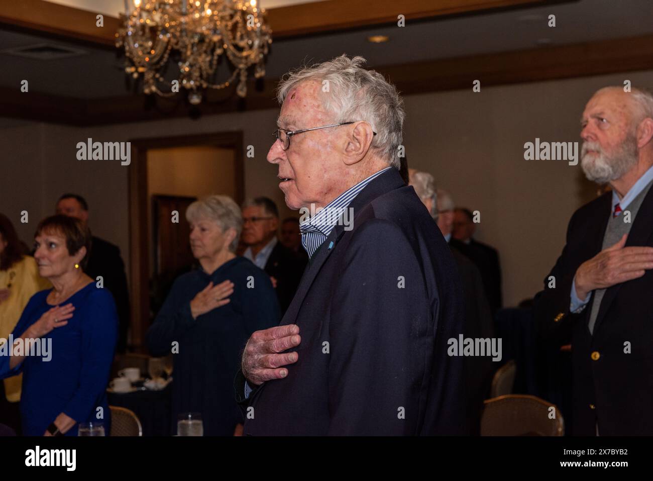 Thomas G Kelley Medal Of Honor Recipient Holding His Hand Over His thomas-g-kelley-medal-of-honor-recipient-holding-his-hand-over-his