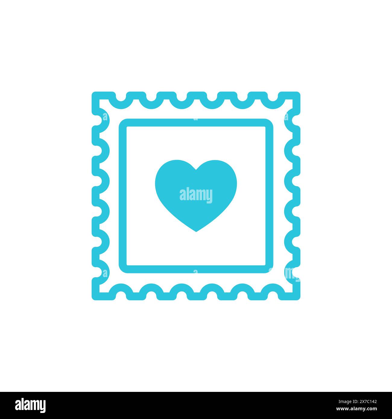 Post stamp icon. Isolated on white background. From blue icon set. Stock Vector