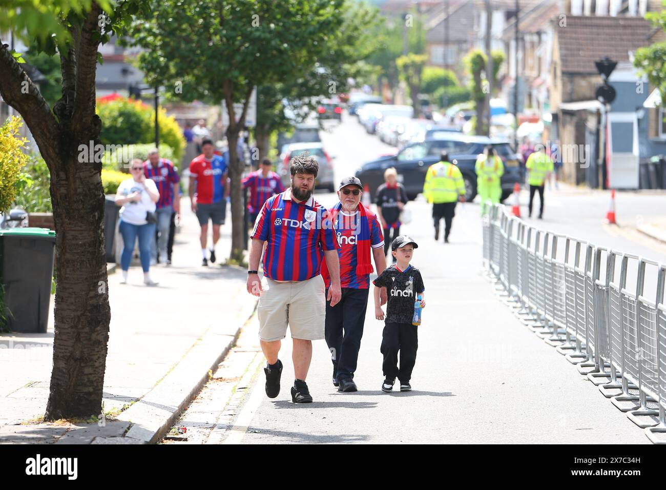 Selhurst Park, Selhurst, London, UK. 19th May, 2024. Premier League Football, Crystal Palace versus Aston Villa; Crystal Palace fans arriving at the stadium ahead of the match. Credit: Action Plus Sports/Alamy Live News Stock Photo