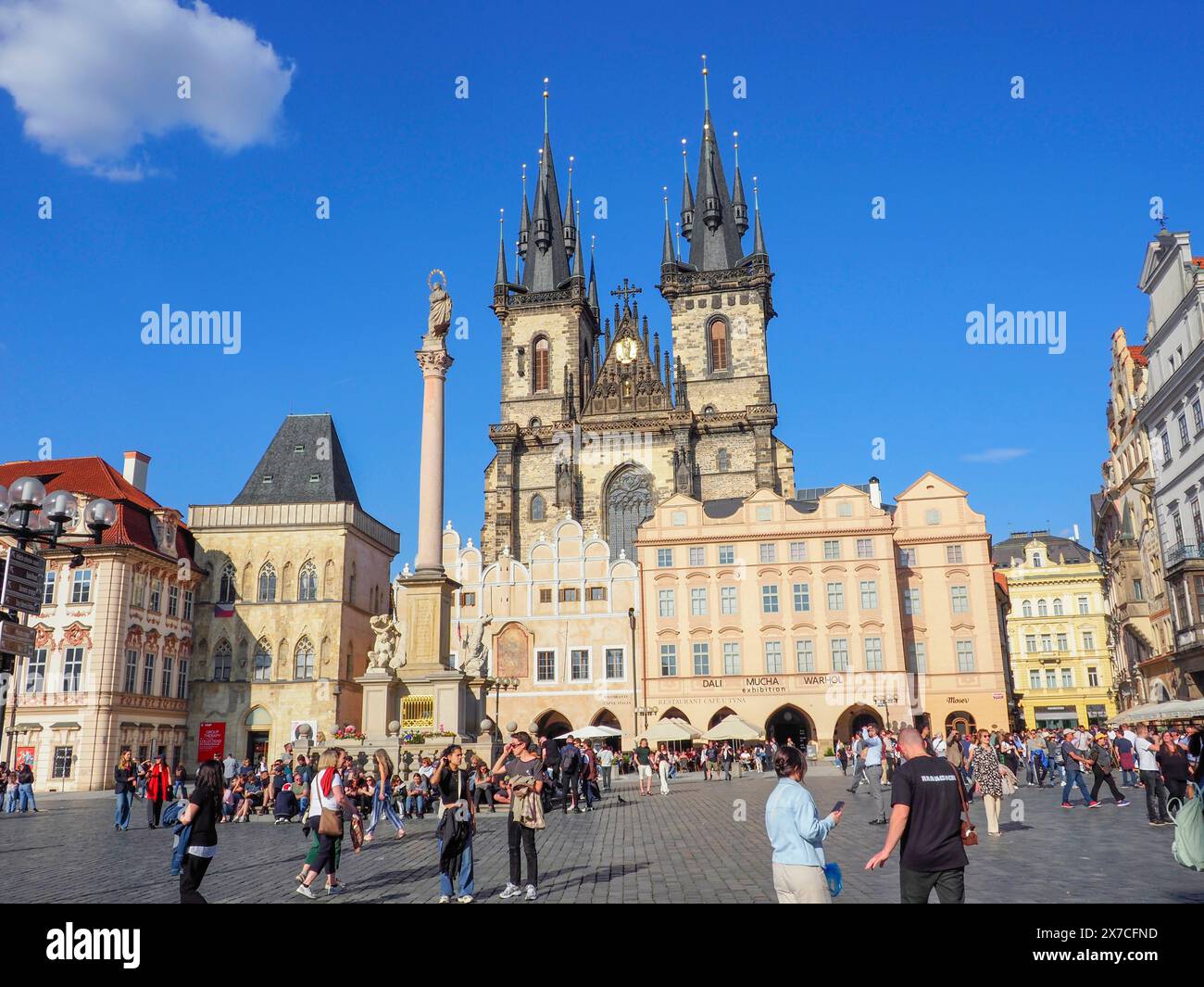 Prague, Czech Republic - May 10, 2024: National cultural monument of the Czech Republic, the Temple of the Virgin Mary before Tyn is the dominant feat Stock Photo