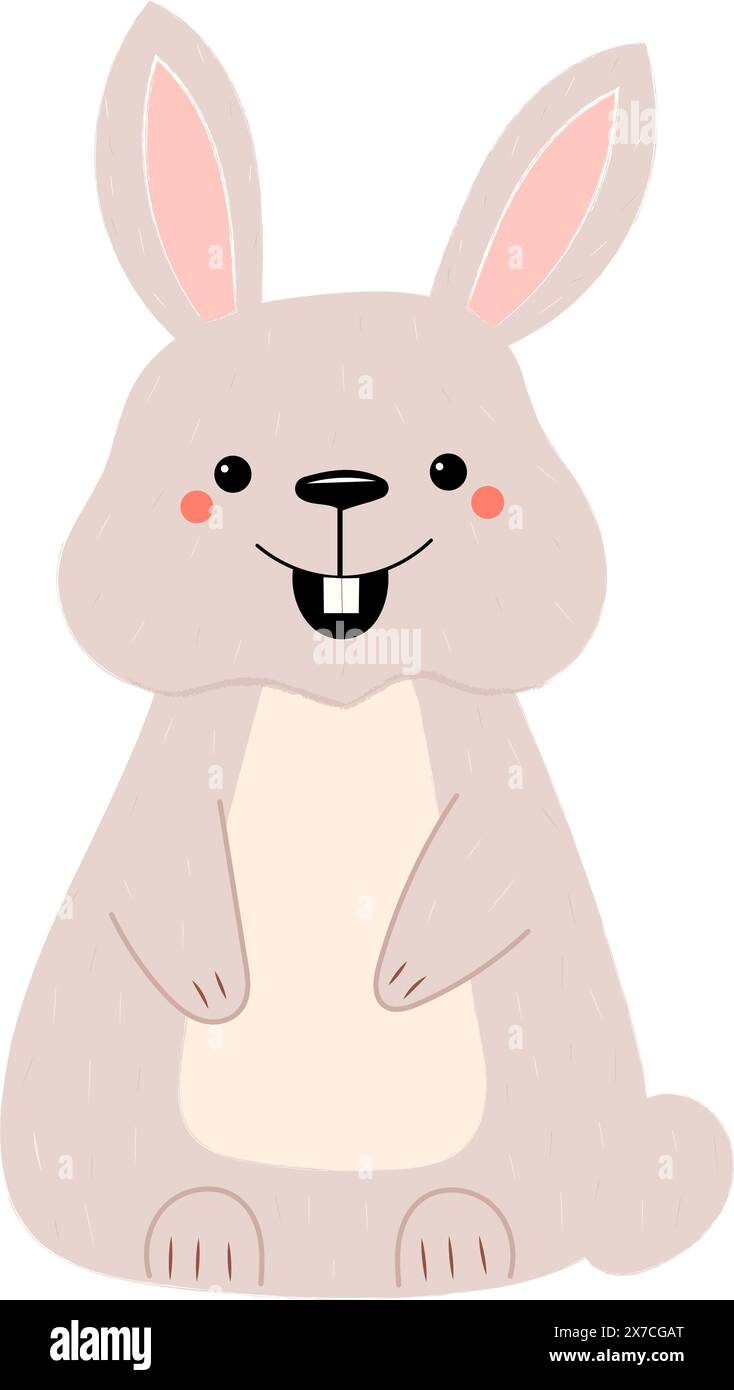 Cute cartoon bunny character illustration Stock Vector Image & Art - Alamy