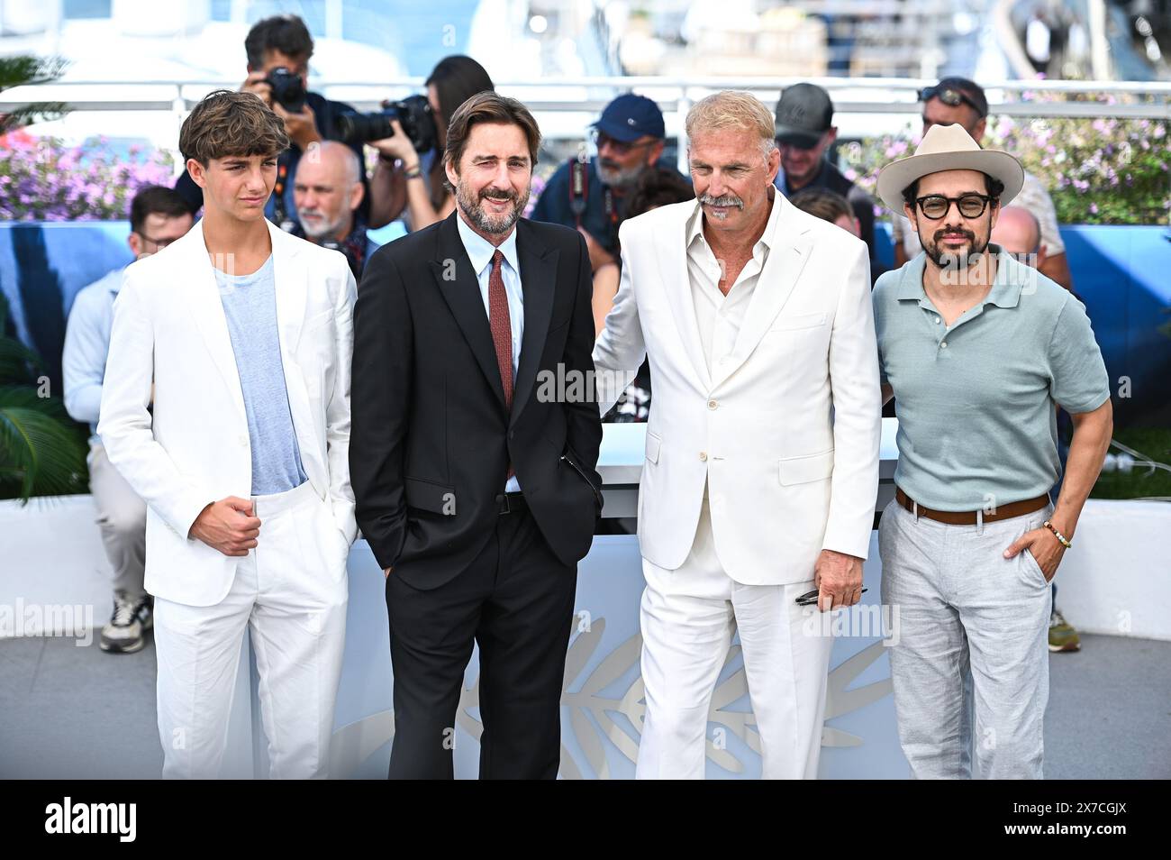 Hayes Costner, Luke Wilson, Kevin Costner and Alejandro Edda attend the