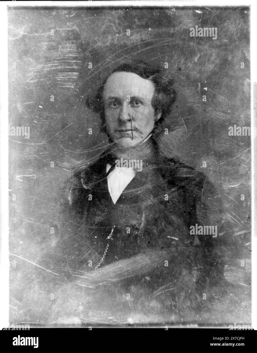 William Ballard Preston, half-length portrait, nearly facing front, Identification from engraving by Ritchie in The American Review, Sept. 1849, frontispiece., Scratched on back of plate: 439; Preston., Transfer; U.S. War College; 1920. (DLC/PP-1920:46153)., Forms part of: Daguerreotype collection ,  Produced by Mathew Brady's studio.. Preston, William Ballard,  1805-1862. Stock Photo