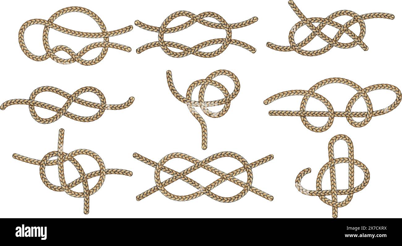 Old rope knot collection Stock Vector Image & Art - Alamy