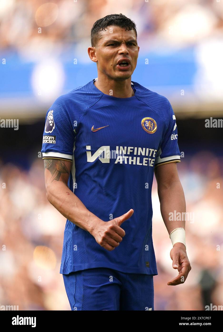 Chelsea's Thiago Silva during the Premier League match at Stamford ...