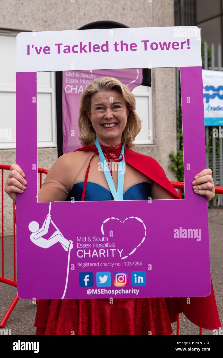 Anna Firth MP after abseiling down the 154 ft (47 metres) of the main ...