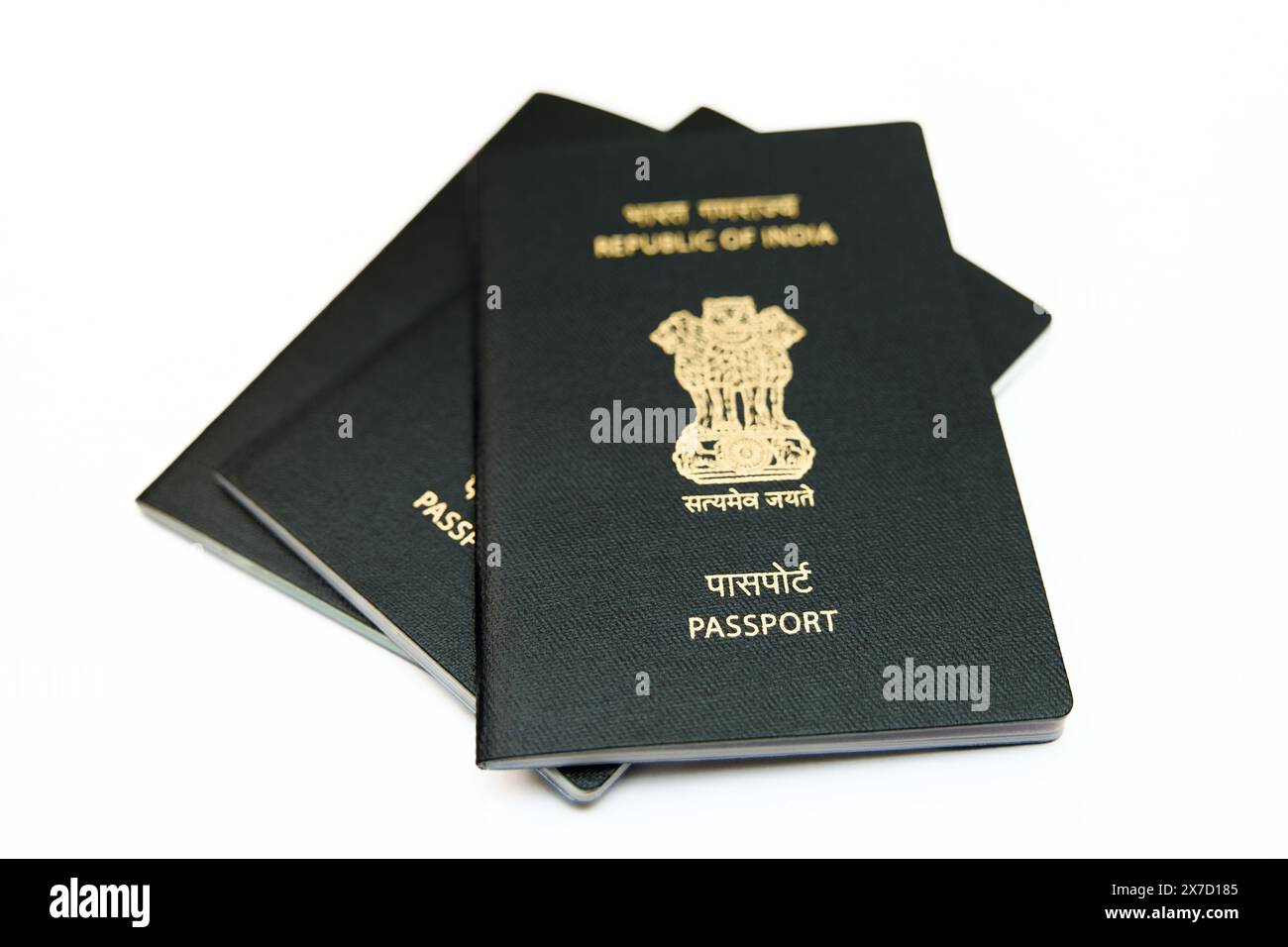 This image is about Indian Passport isolated on white background with clipping path and full depth of field Stock Photo