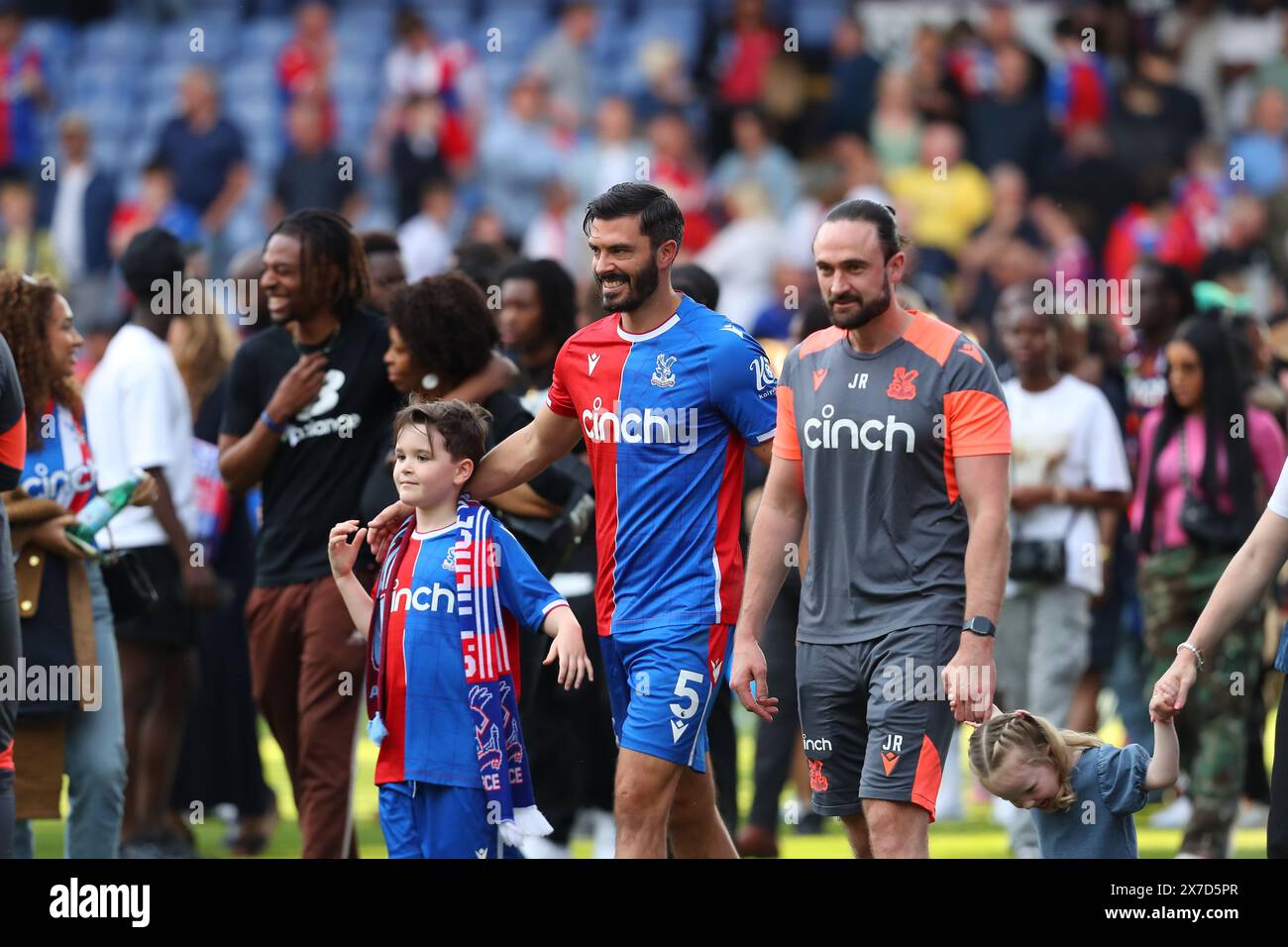 Selhurst Park, Selhurst, London, UK. 19th May, 2024. Premier League Football, Crystal Palace versus Aston Villa; James Tomkins of Crystal Palace during the end of season lap of appreciation. Credit: Action Plus Sports/Alamy Live News Stock Photo