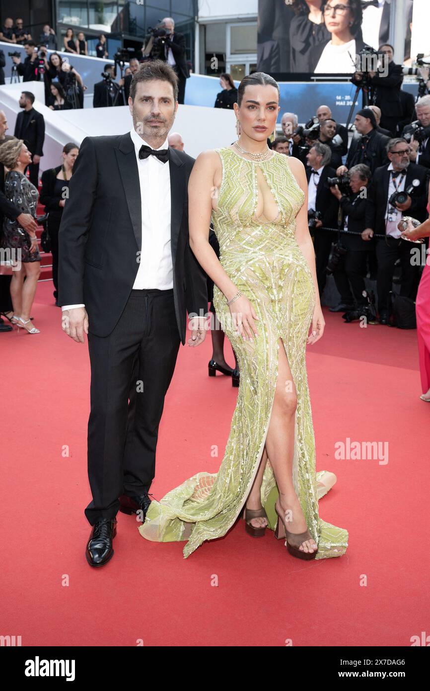 Cannes, France. 19th May, 2024. Richard Orlinski and Nadine Mirada attend the Horizon: An American Saga Red Carpet at the 77th annual Cannes Film Festival at Palais des Festivals on May 19, 2024 in Cannes, France.Photo by David NIVIERE ABACAPRESS.COM Credit: Abaca Press/Alamy Live News Stock Photo