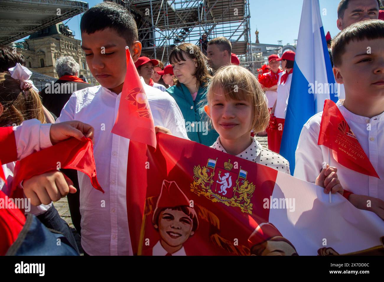 Moscow Russia 19th Of May 2024 Pioneers Induction Ceremony For Moscow russia 19th of may 2024 pioneers induction ceremony for