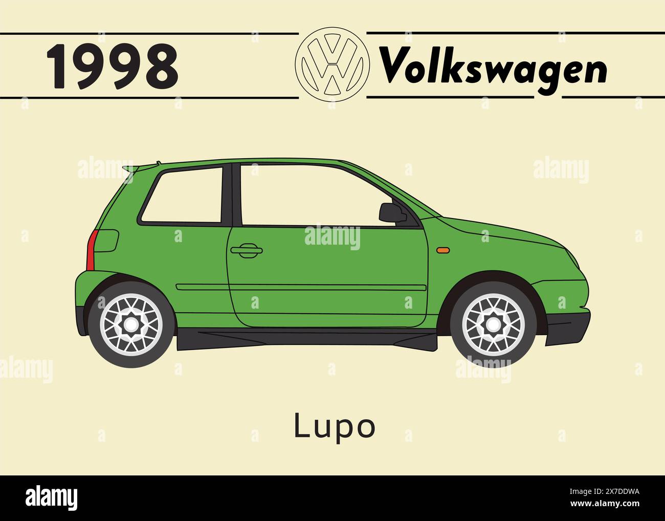 1998 VW Lupo car poster art Stock Vector