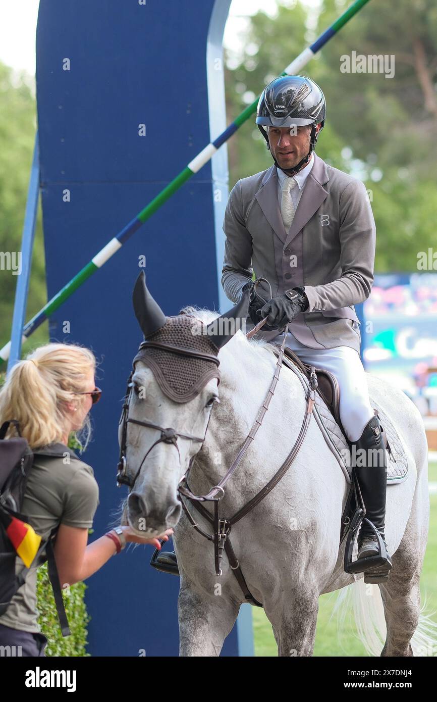 German rider Christian Kukuk iduring the Longines Global Champions Tour Madrid at Club de Campo Villa de Madrid on May 19, 2024, in Madrid, Spain. Stock Photo