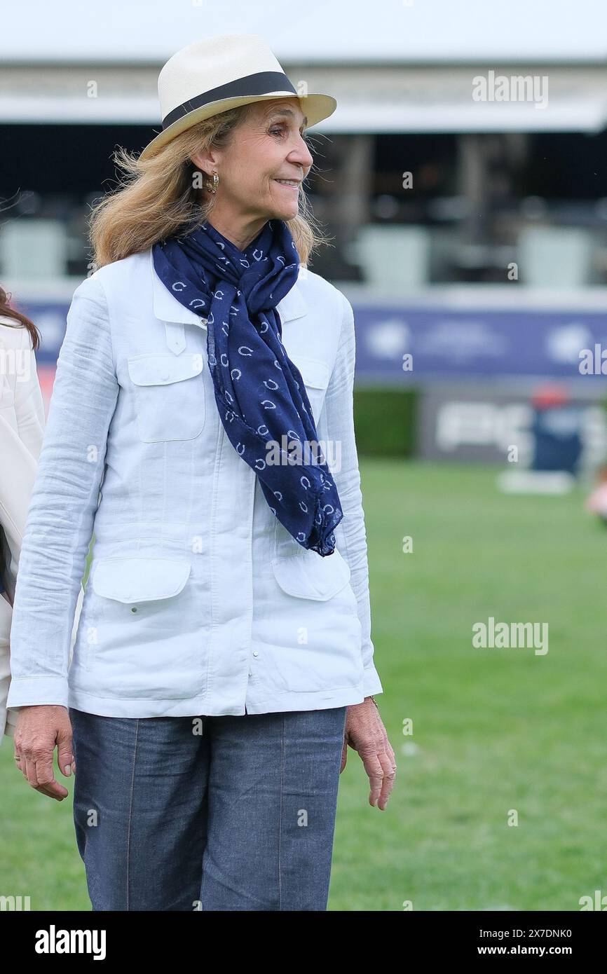 Princess Elena of Borbon iduring the Longines Global Champions Tour Madrid at Club de Campo Villa de Madrid on May 19, 2024, in Madrid, Spain. Stock Photo