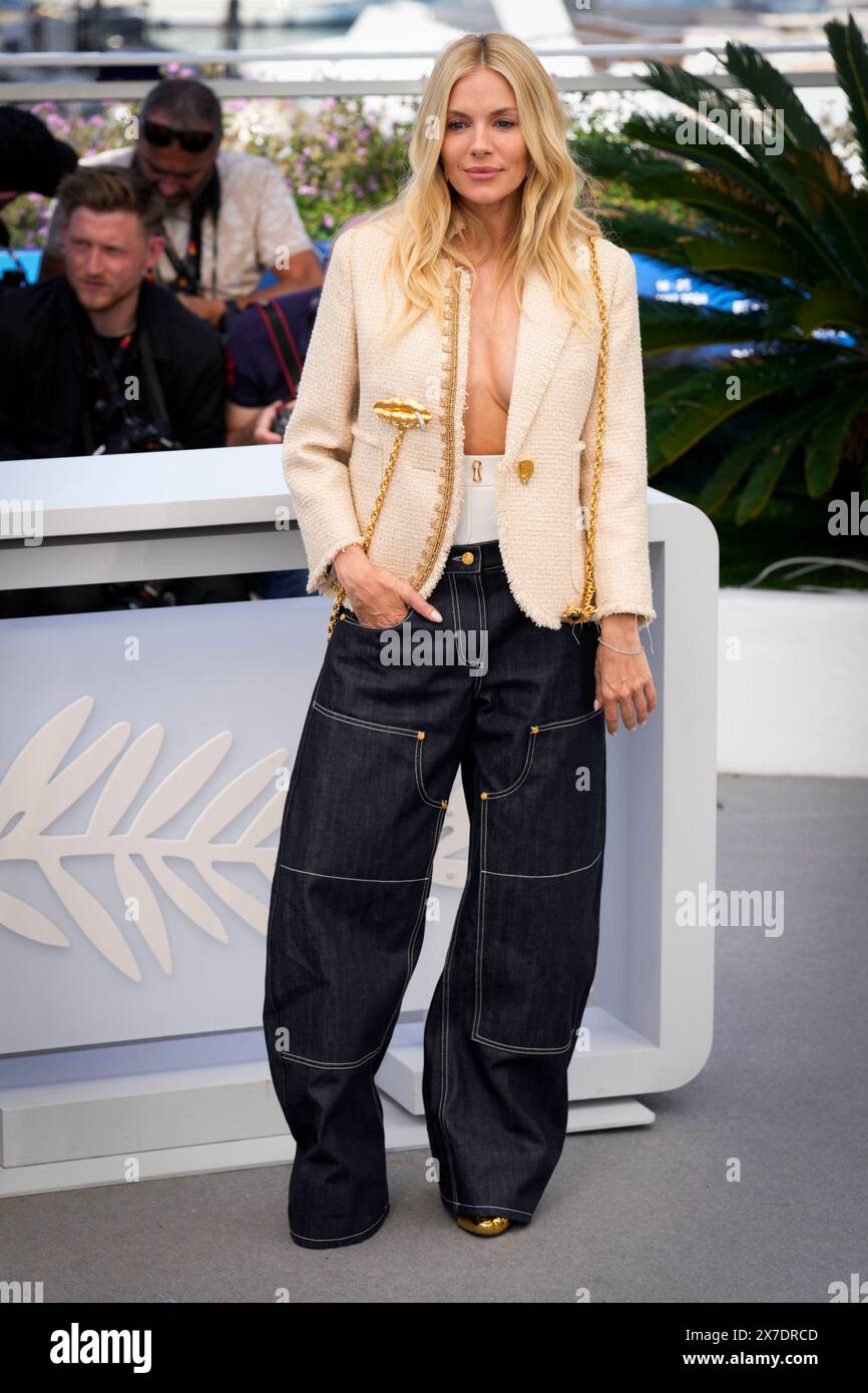 Cannes, France. 19th May, 2024. Sienna Miller during the photocall of the film ''Horizon: An American Saga'' at the 77th edition of the Cannes Film Festival in Cannes, southern France, on May 19, 2024. Credit: NurPhoto SRL/Alamy Live News Stock Photo