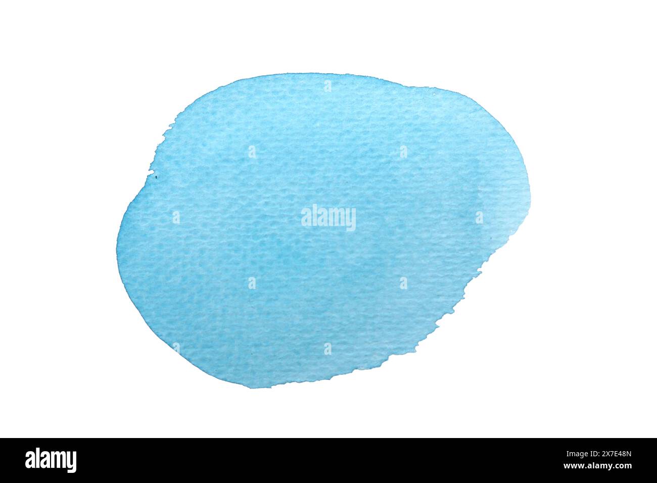 Abstract hand drawn blue watercolor spot isolated on white background ...