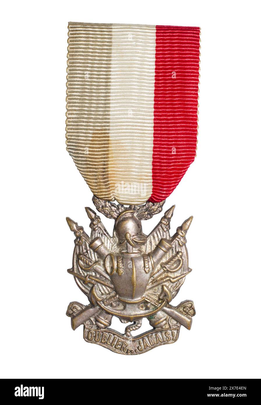 Veterans Medal - an unofficial campaign medal for French veterans of the Franco-Prussian War (1870-1871), c. 1890s. Stock Photo