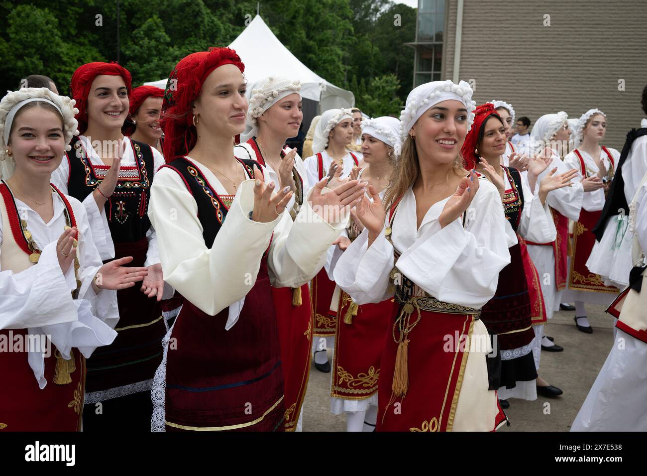 Marietta, USA. 17th May, 2024. A line of high school women