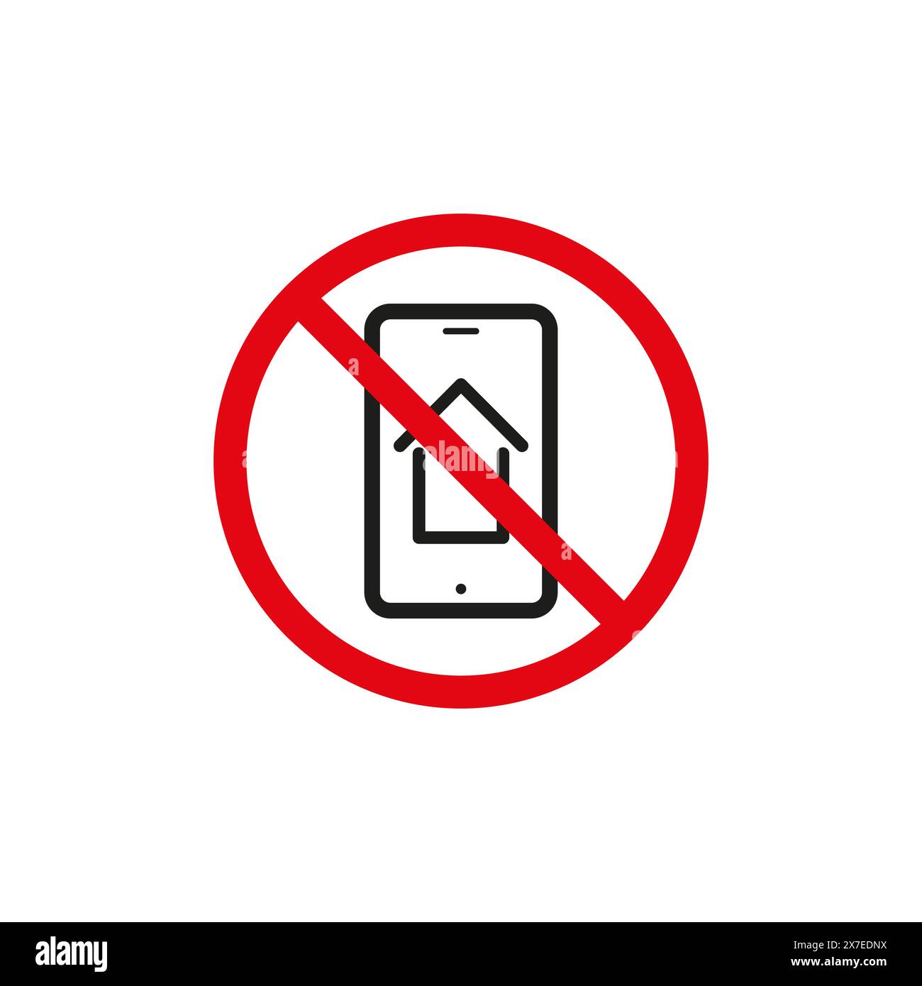 No mobile phones. Red prohibition sign. Vector communication icon Stock ...