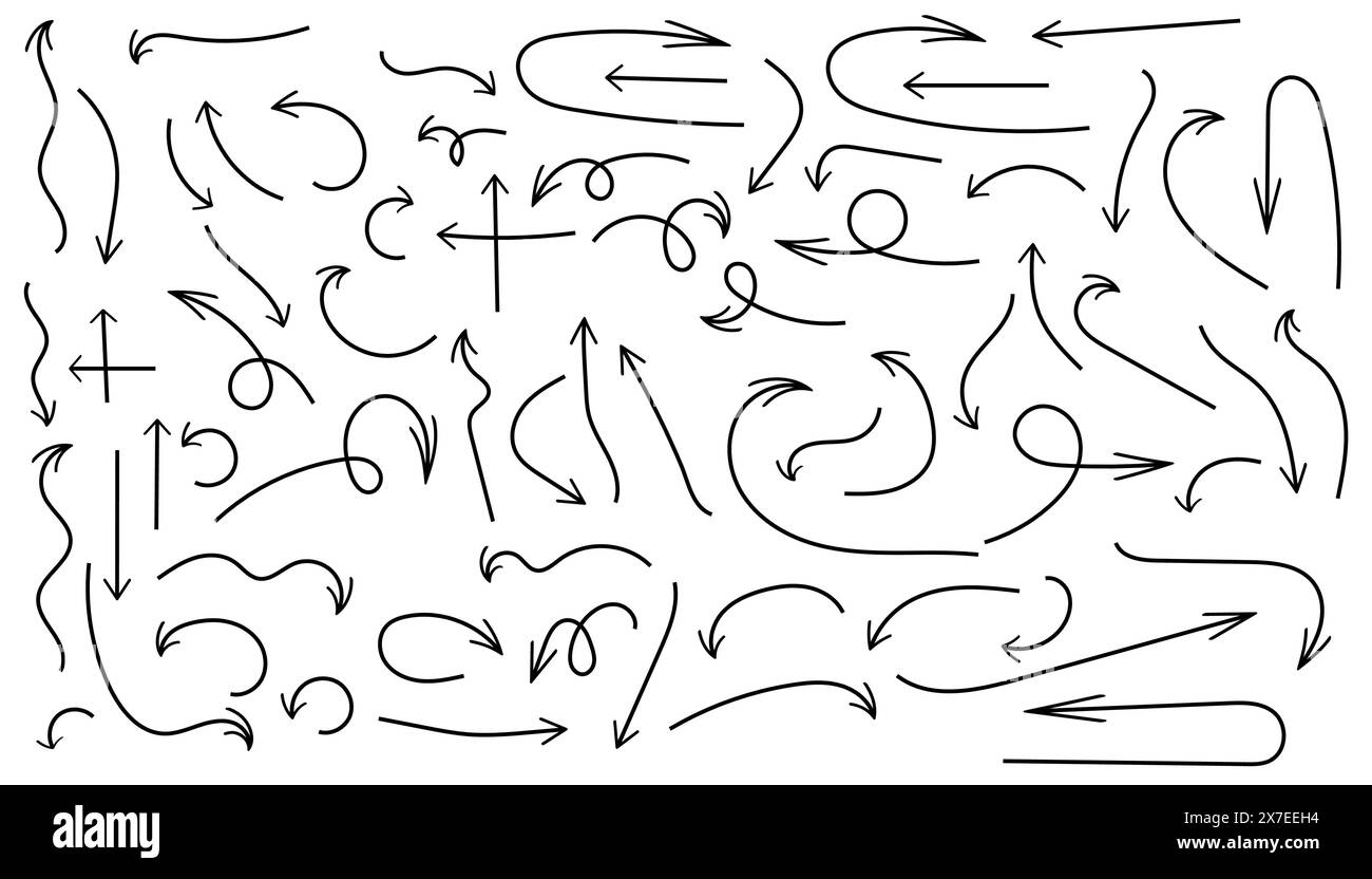 Hand drawn arrow icons doodle design elements Stock Vector Image & Art ...