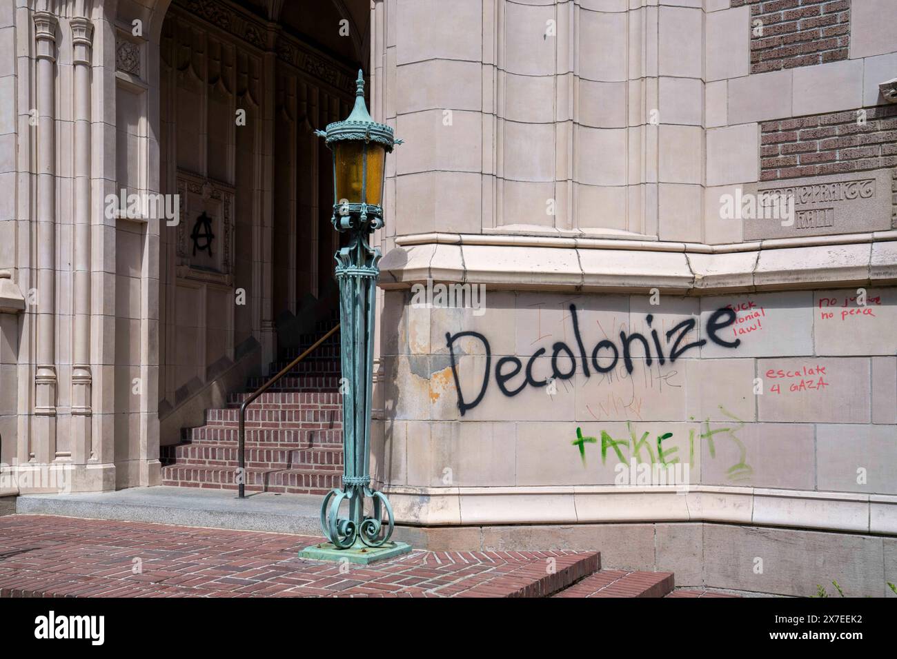 Seattle, USA. May 19, 2024, Seattle, Washington, USA Graffiti reads