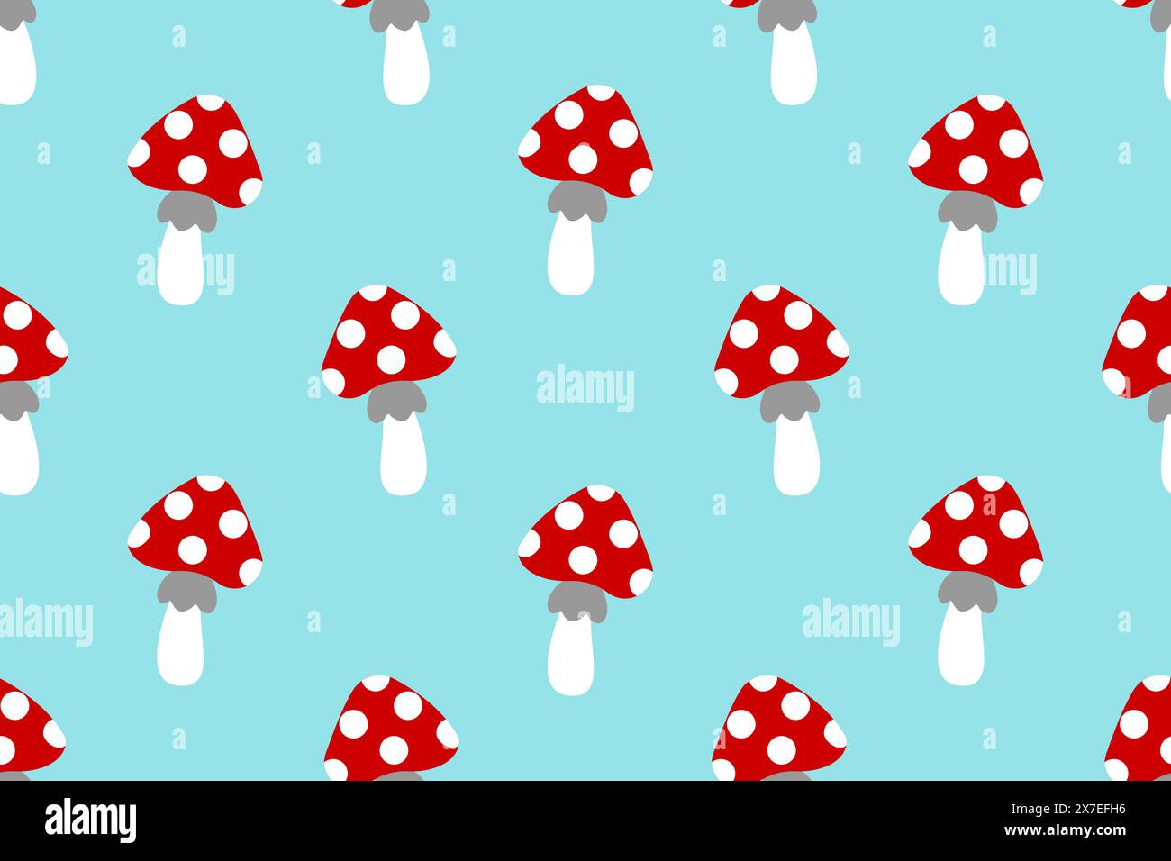 Cartoon pattern with fly agarics. Autumn mushroom pattern. Ideal for childrens projects, holiday cards, packaging, textiles and many other designs. Ve Stock Vector