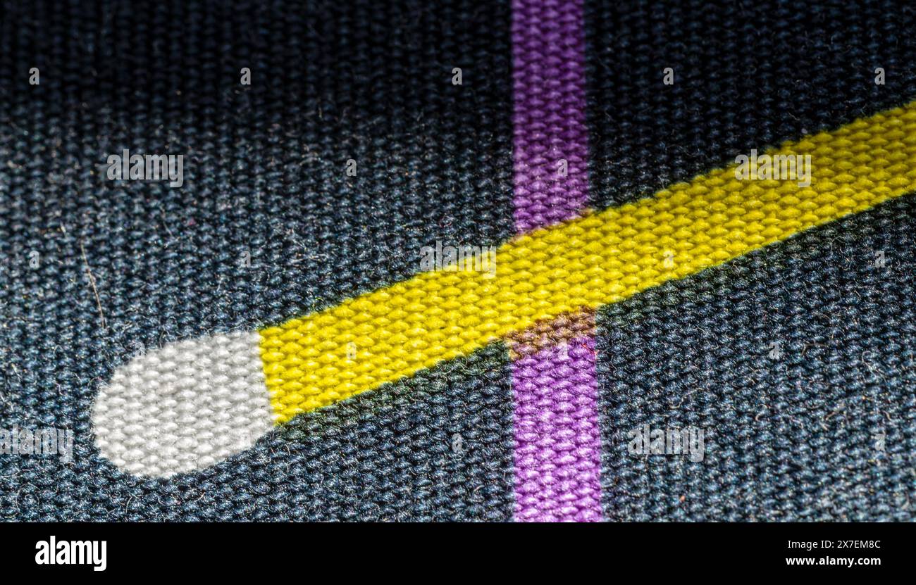 Natural linen texture as a background. Cotton fabric with a pattern Stock Photo