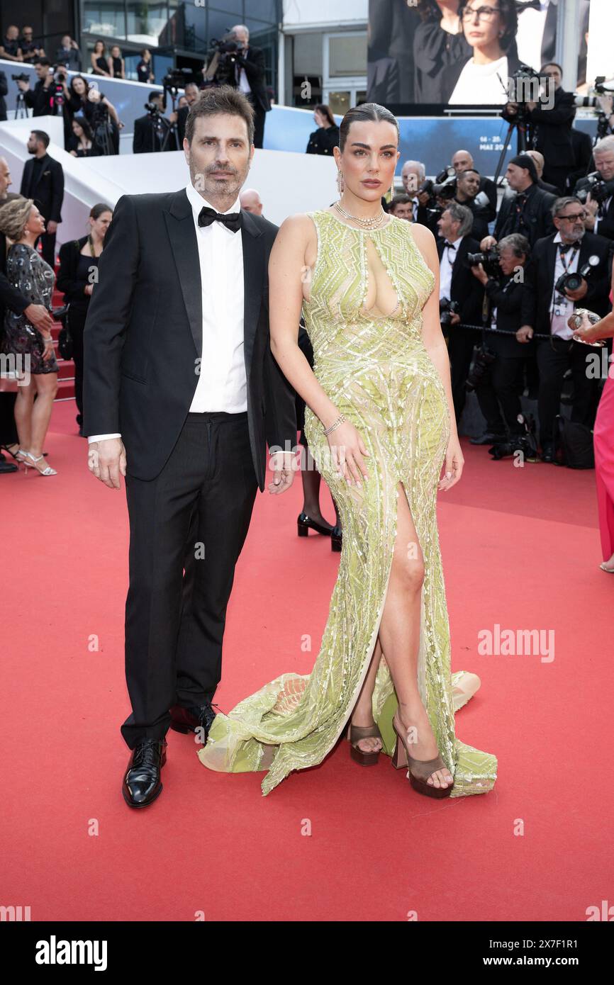 Cannes, France. 19th May, 2024. Richard Orlinski and Nadine Mirada attend the Horizon: An American Saga Red Carpet at the 77th annual Cannes Film Festival at Palais des Festivals on May 19, 2024 in Cannes, France. Photo by David Niviere/ABACAPRESS.COM Credit: Abaca Press/Alamy Live News Stock Photo