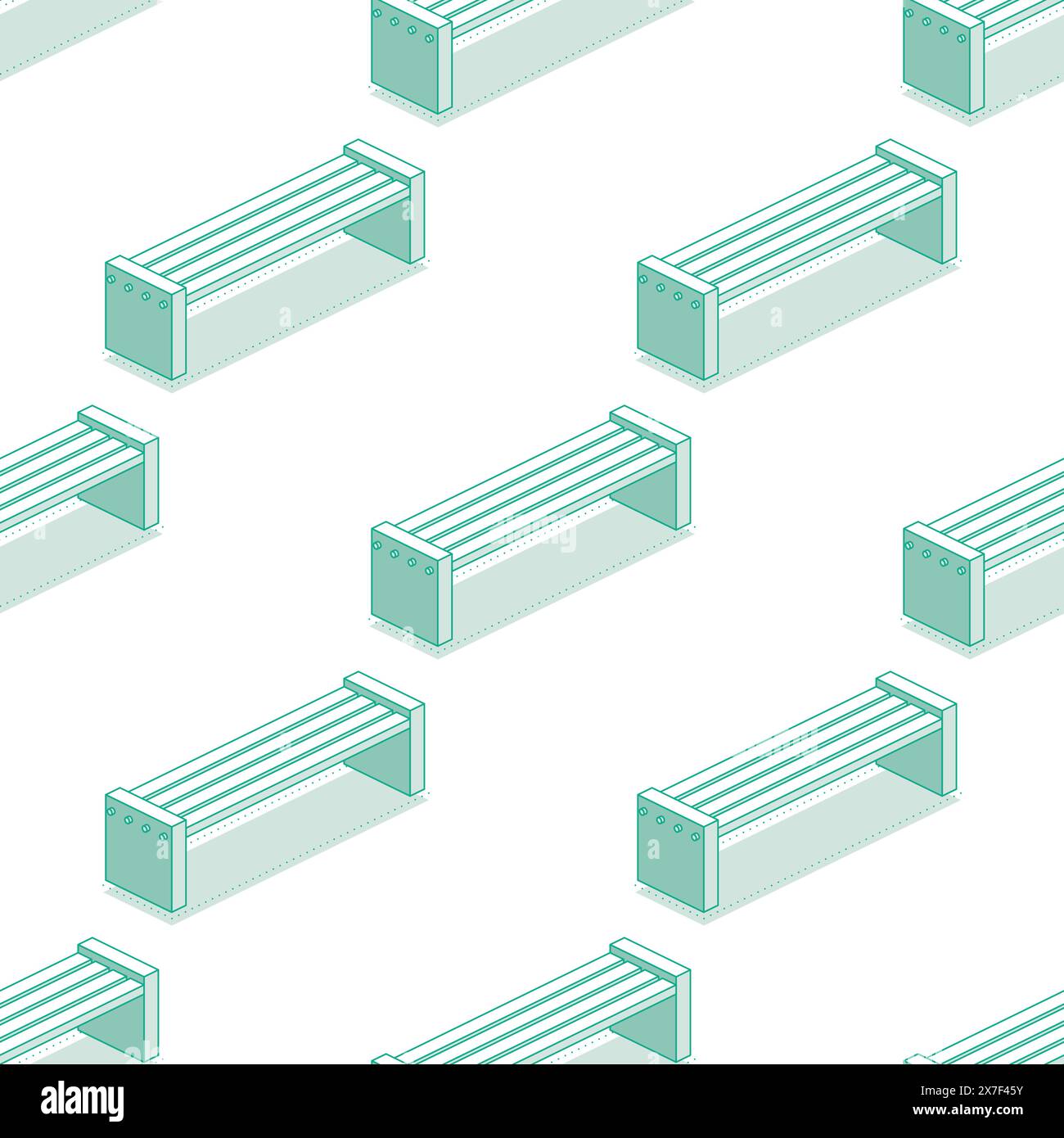 Seamless pattern with modern street bench. Vector illustration ...