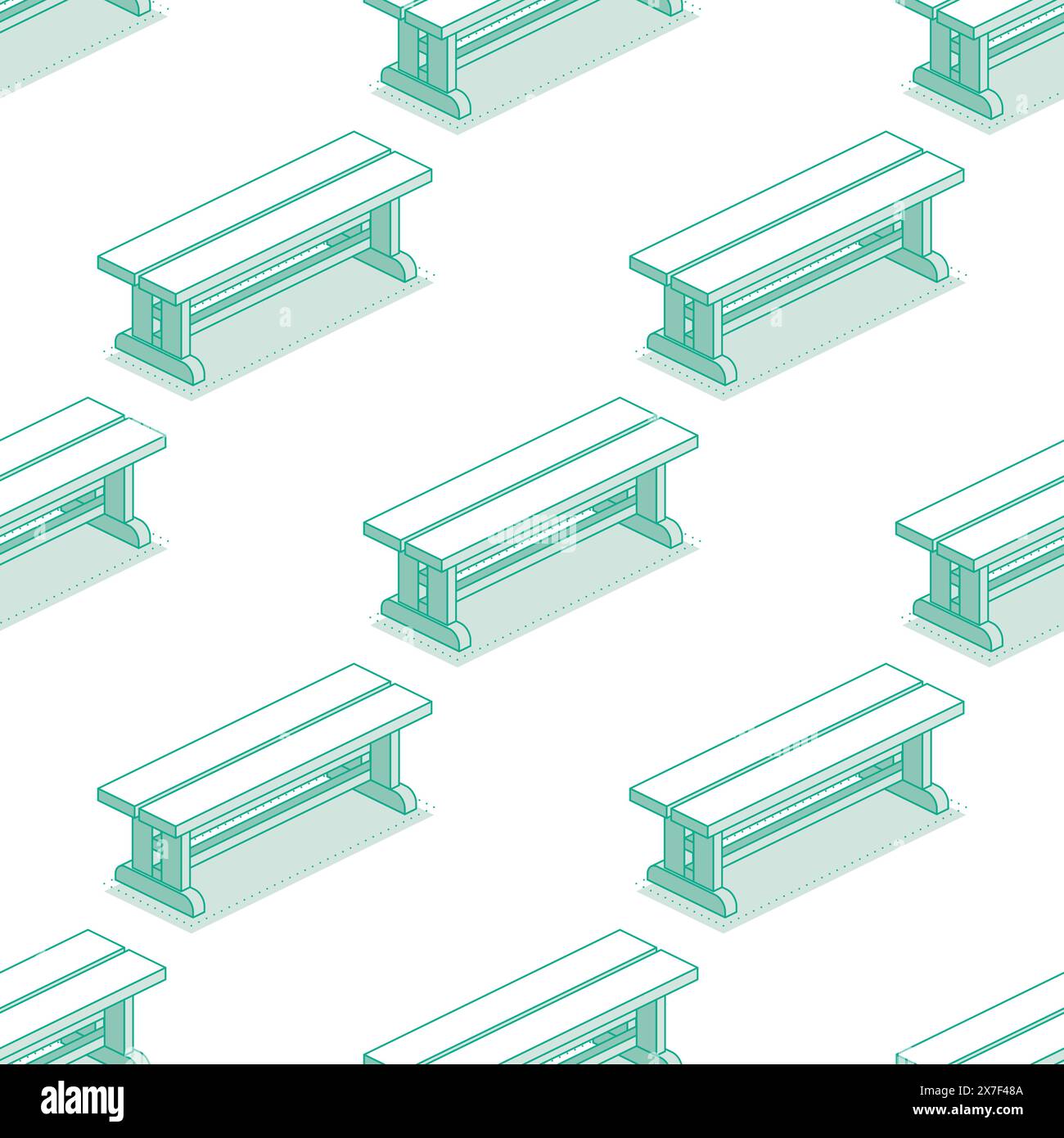 Seamless pattern with modern street bench. Vector illustration ...