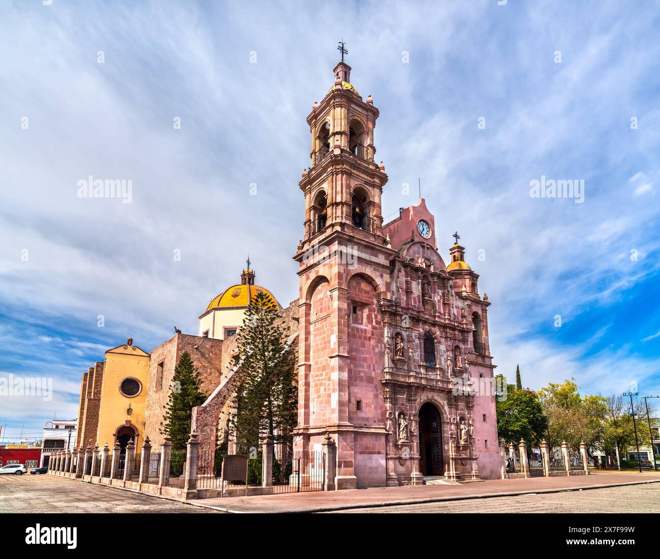 Temple of Our Lady of Mount Carmel or San Marcos Temple in Aguascalientes, Mexico at night Stock Photo