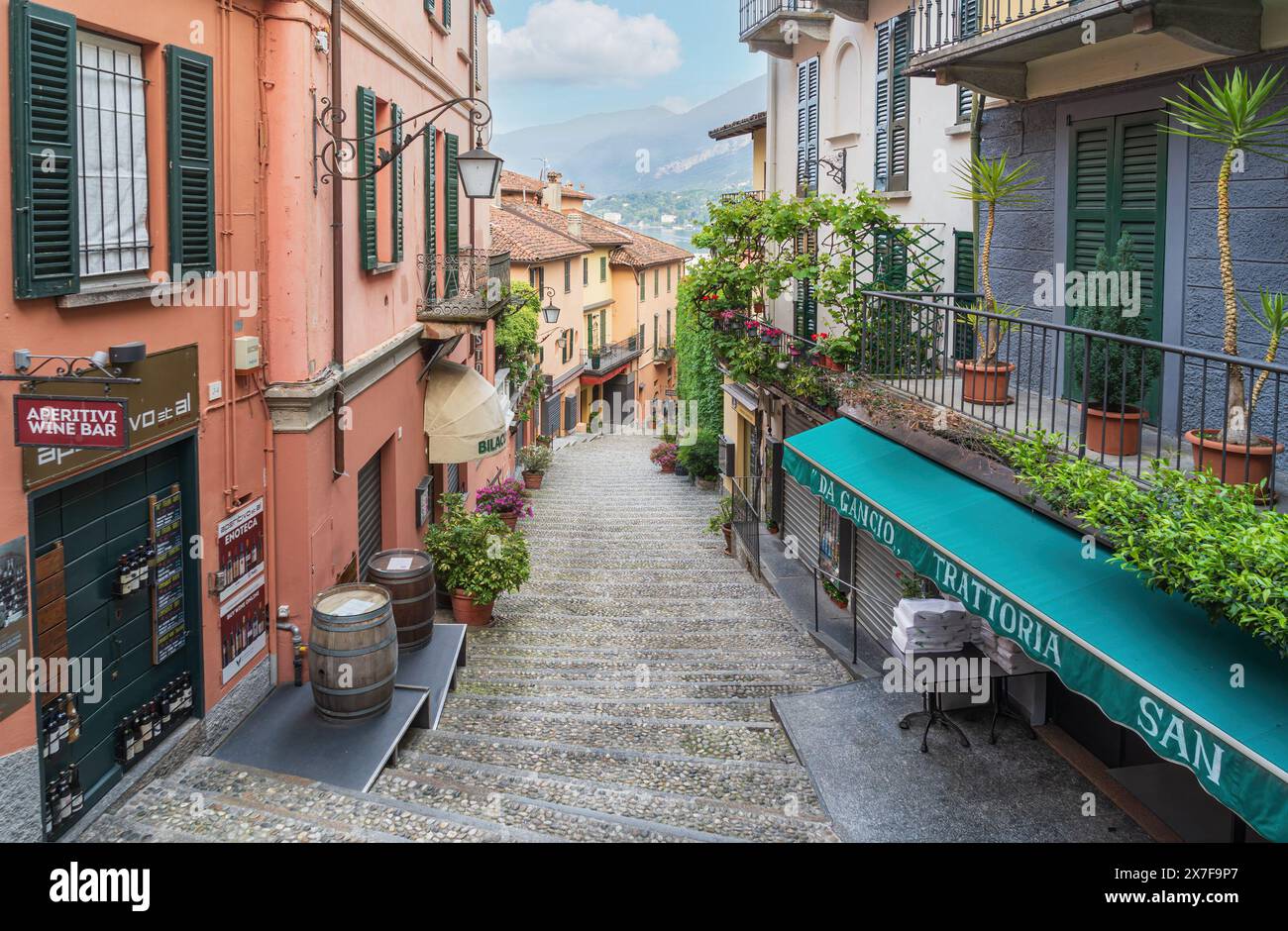 The famous steps of Salita Serbelloni in Bellagio on Lake Como in Italy Stock Photo