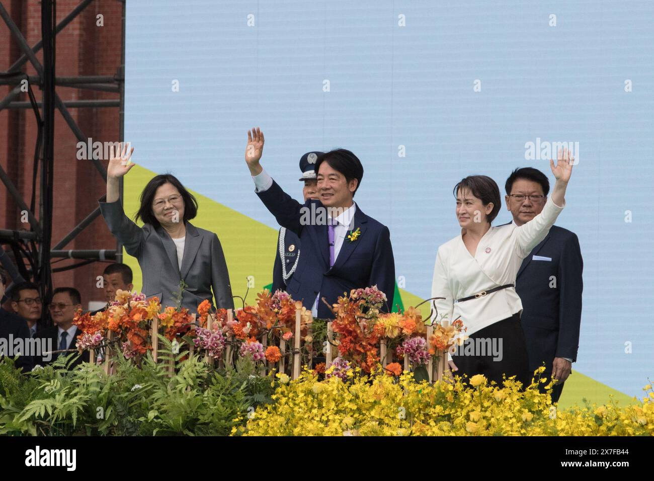 Taiwan former President Tsai Ing-wen, President Lai Ching-te and vice ...