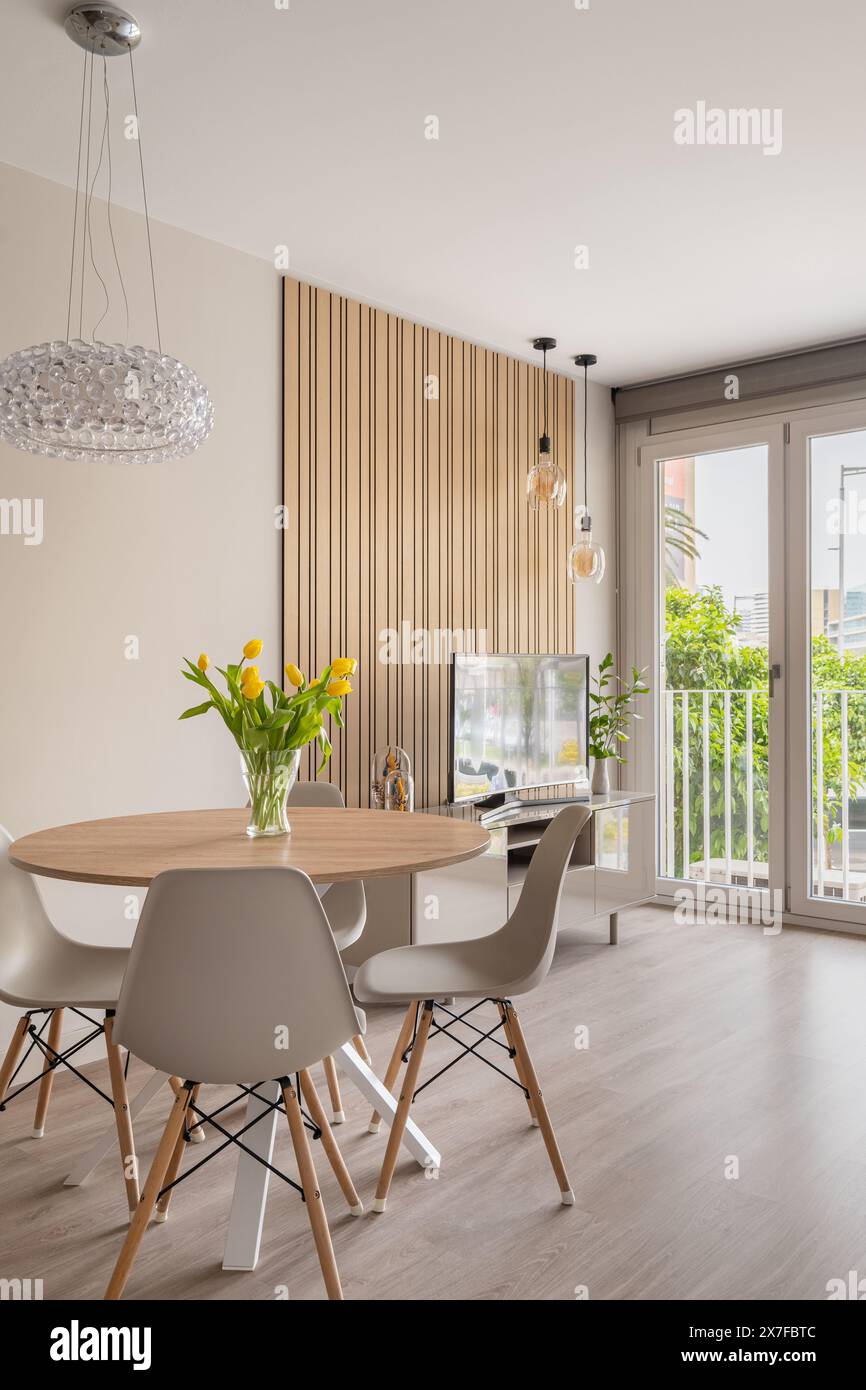 Bright and Airy Dining Room with Stylish Decor and Abundant Daylight ...