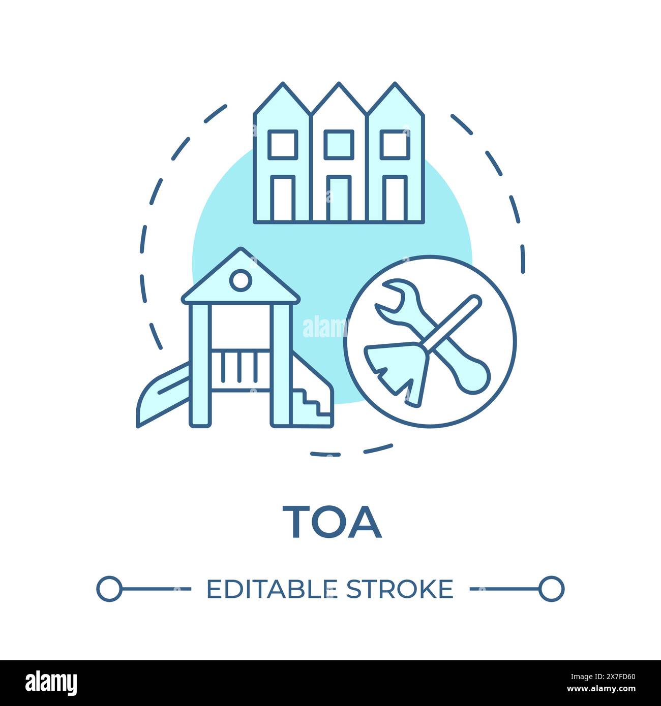 TOA soft blue concept icon Stock Vector