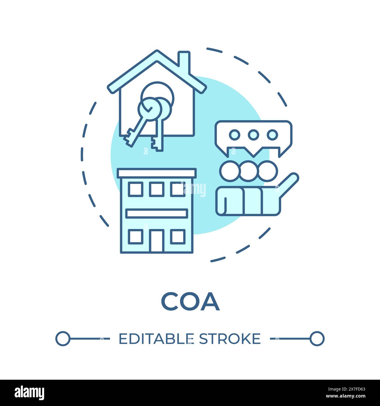 COA soft blue concept icon Stock Vector