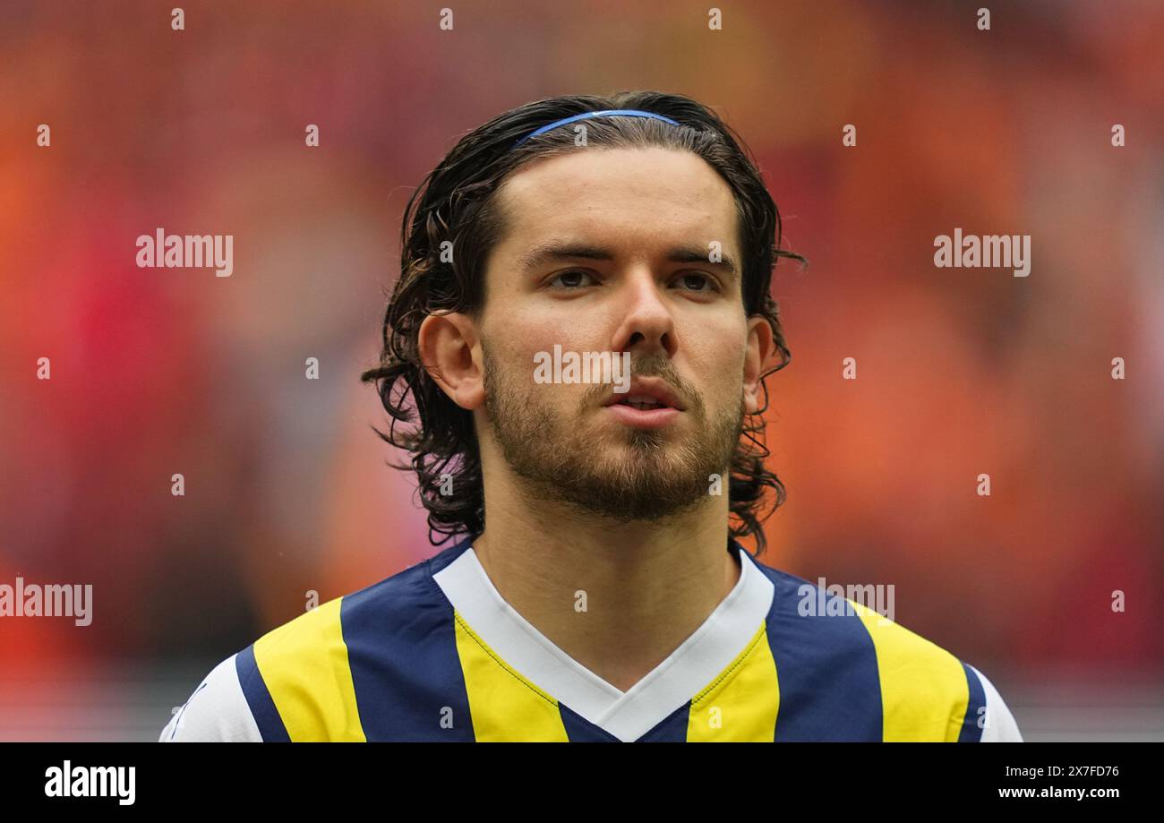 Rams Park, Istanbul, Turkey. 19th May, 2024. Ferdi Kadioglu (Fenerbahce) looks on during a Turkish Super Lig - Day 37 game, Galatasaray vs Fenerbahce, at Rams Park, Istanbul, Turkey. Kim Price/CSM (Credit Image: © Kim Price/Cal Sport Media). Credit: csm/Alamy Live News Stock Photo