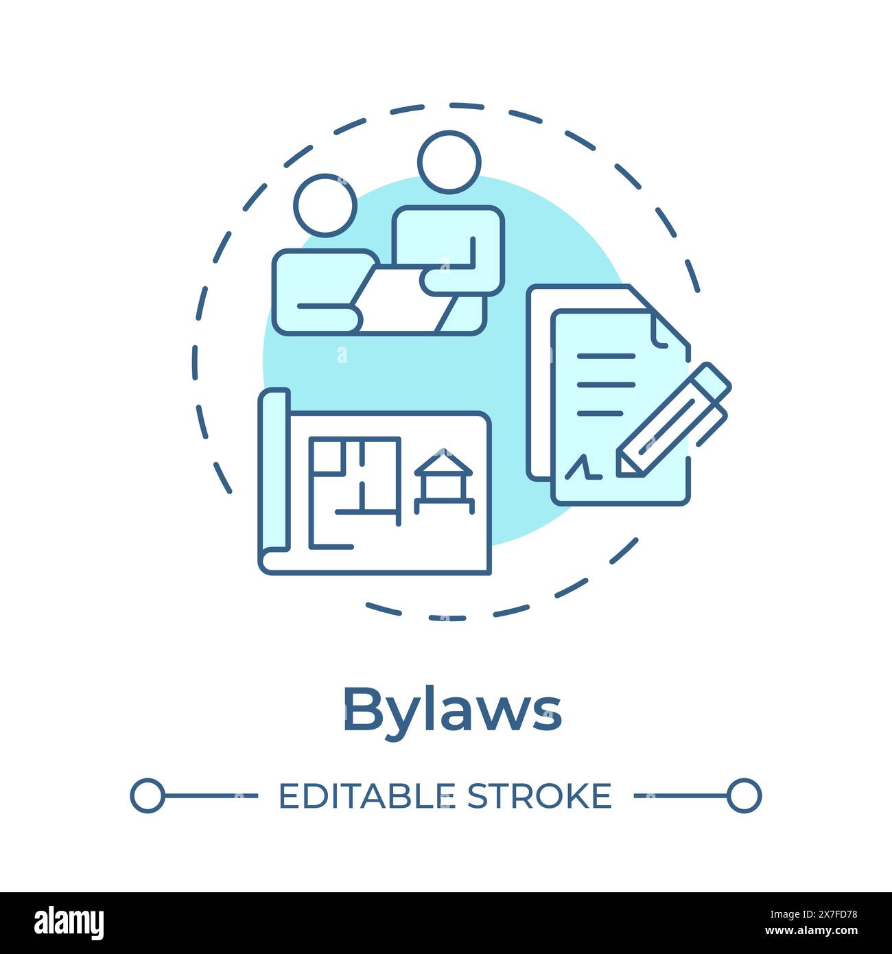 Bylaws soft blue concept icon Stock Vector