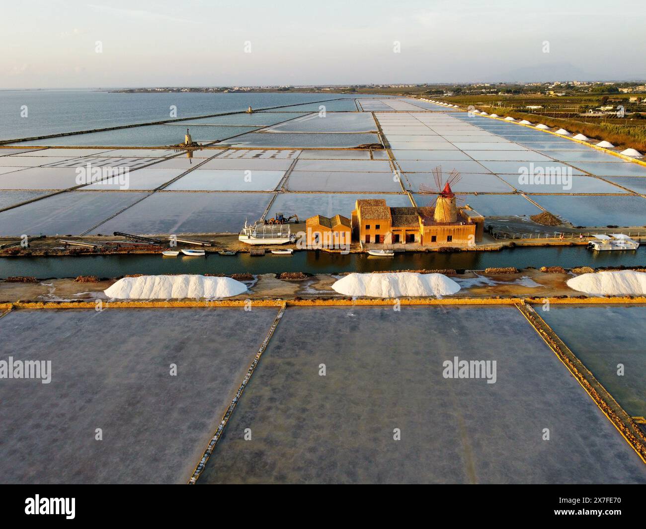 aerial view of the Mozia salt pans Stock Photo - Alamy