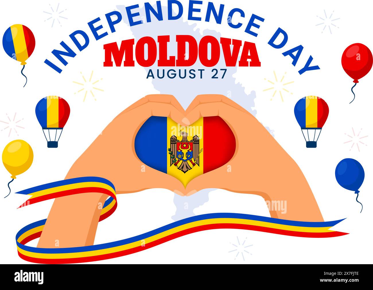Moldova Independence Day Vector Illustration for August 27 featuring a